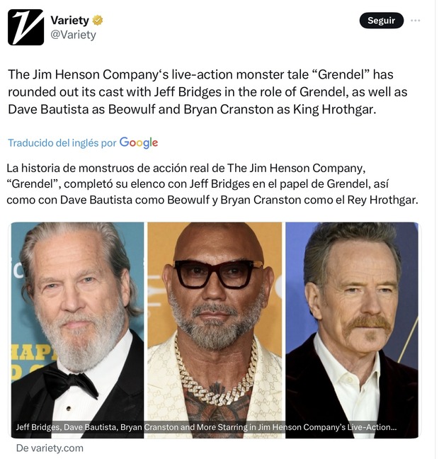 Anunciada 'Grendel' de The Jim Henson Company.