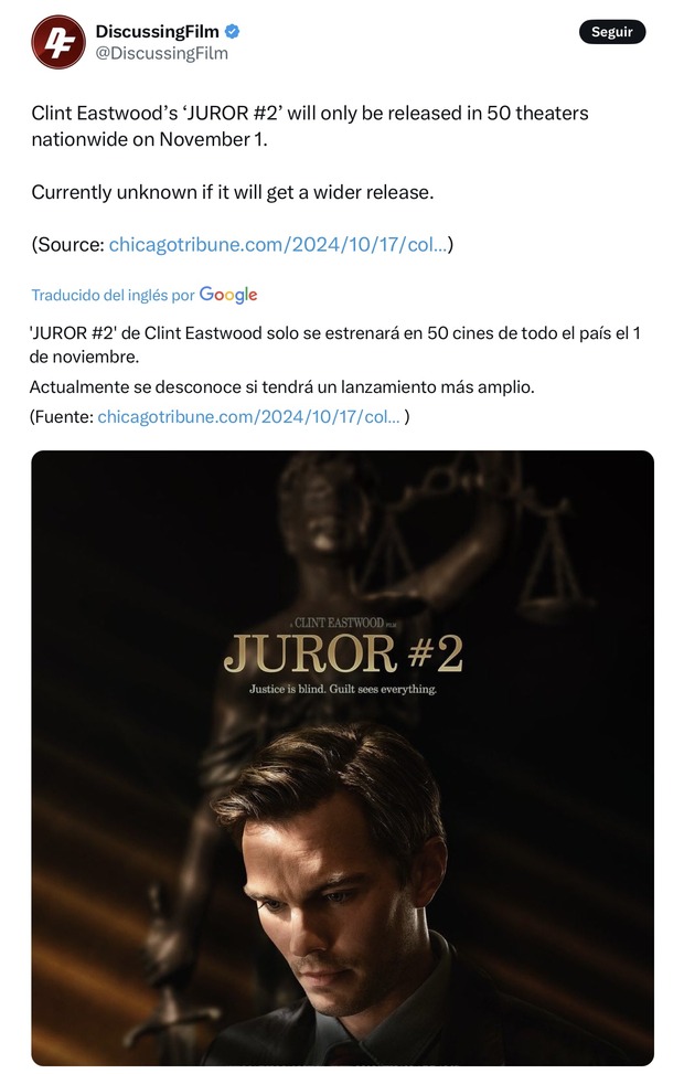 Así trata Warner a Clint Eastwood, por lo visto no le deben nada. Ni las gracias.