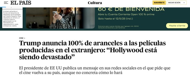 Rectificará y será menos, pero mientras desata el caos en Hollywood.