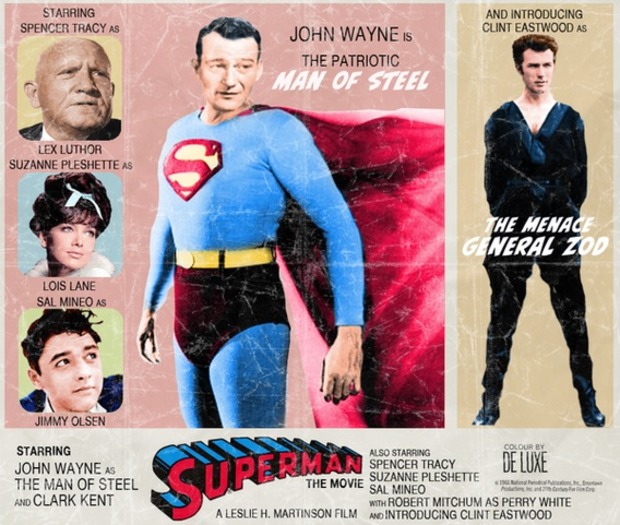 DIVERTIDO POSTER DE 'SUPERMAN', DIGAMOS 1960.