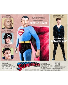 DIVERTIDO POSTER DE 'SUPERMAN', DIGAMOS 1960.