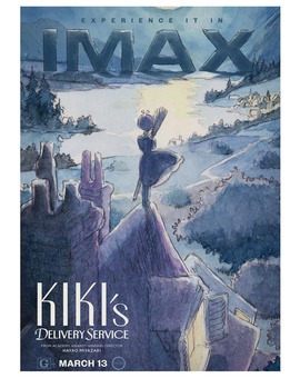  'Kiki's delivery service' de Hayao Miyazaki. Imax tráiler y cartel.