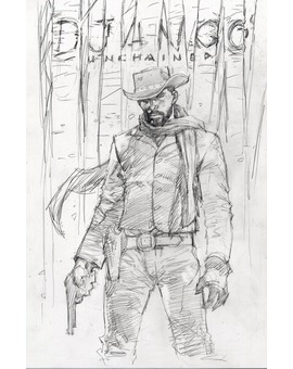 'DJANGO UNCHAINED', DIBUJO A LÁPIZ DE JIM LEE.