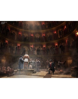 'DJANGO DESENCADENADO' CONCEPT ART DE JOSH NIZZI DE LA ARENA DE MANDINGOS (NO VISTA EN LA PELÍCULA)