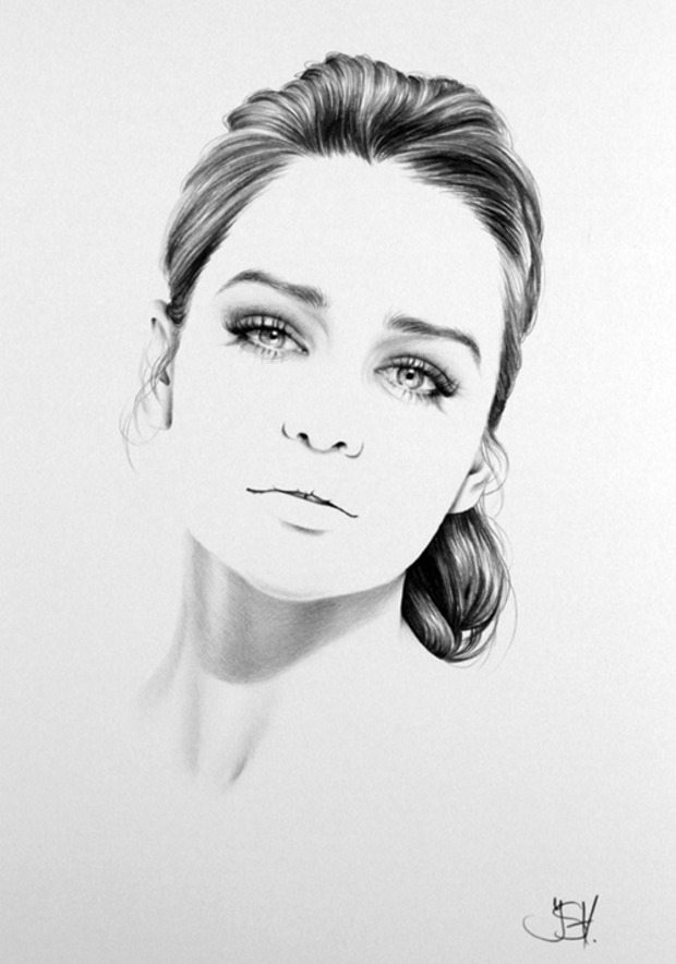 EMILIA CLARKE. DIBUJO DE ILEANA HUNTER