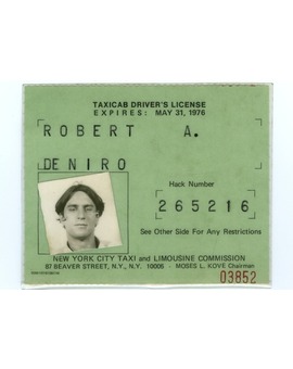 LICENCIA DE TAXI DE ROBERT DE NIRO DE 1976. ASÍ PREPARABA UN PAPEL ESTE HOMBRE.