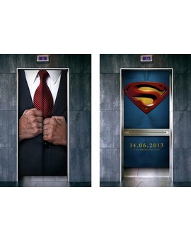 'MAN OF STEEL' PUBLICIDAD EN UN ASCENSOR. GENIAL