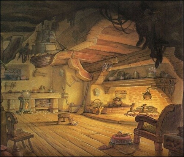 FONDO DE CLAUDE COATS PARA 'PINOCHO' DE DISNEY. IMPRESIONANTE