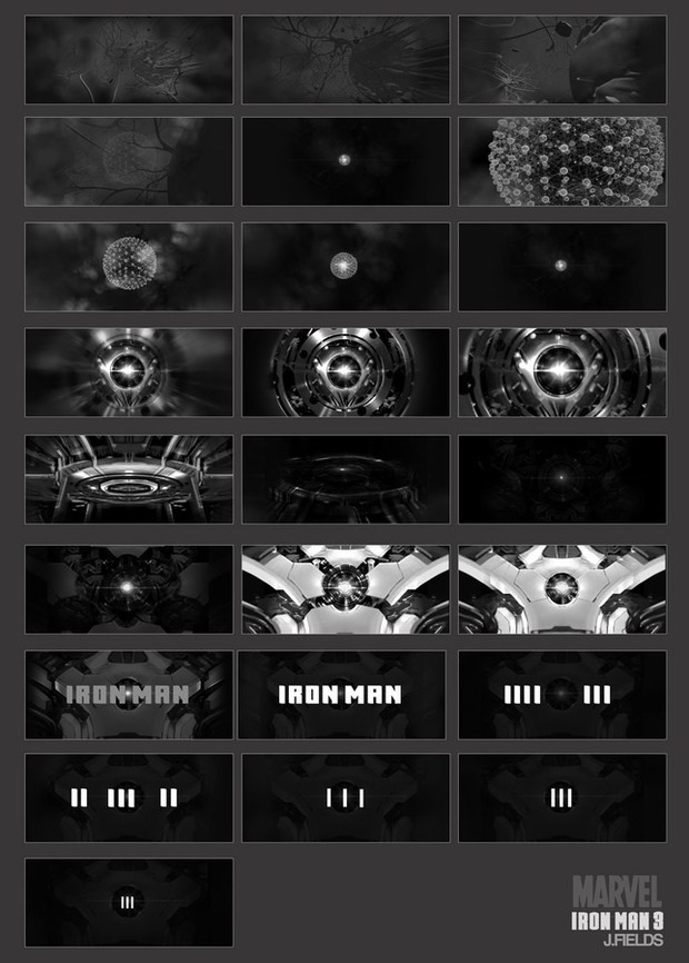 'IRON MAN 3' STORYBOARD DE JUSTIN GOBY FIELDS (VERSIÓN 1)