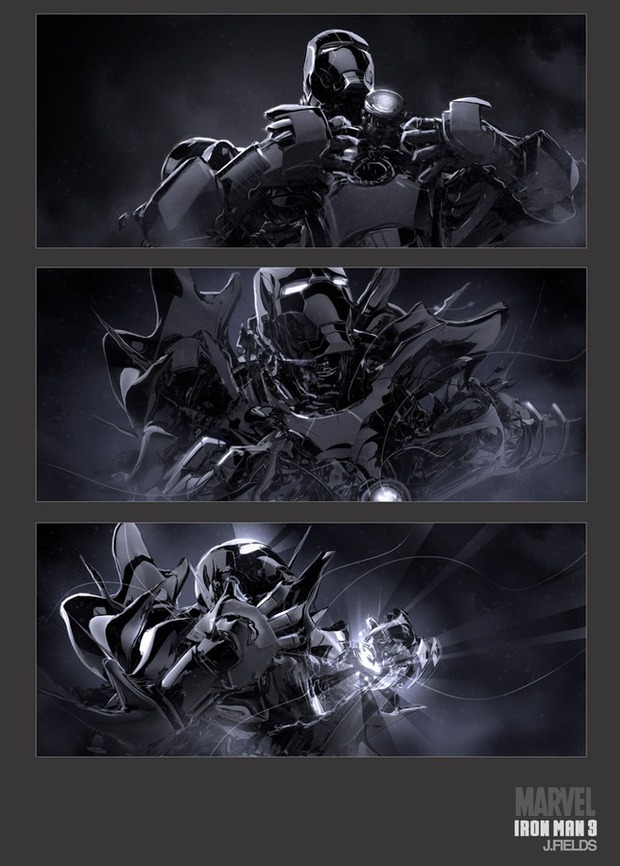 'IRON MAN 3' STORYBOARD DE JUSTIN GOBY FIELDS