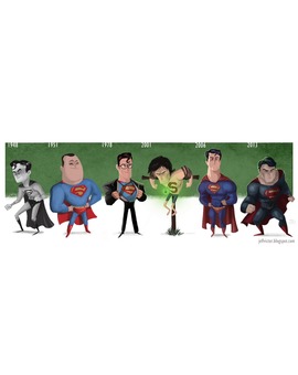 EVOLUCIÓN EN LA PANTALLA DE SUPERMAN ESTILO CARTOON POR JEFF VICTOR