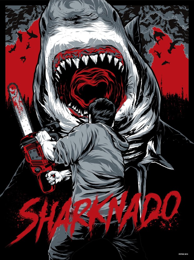 'SHARKNADO' POSTER DE ANTHONY PETRIE PARA MONDO POSTER 2/2 (ESA "OBRA MAESTRA" TRAERÁ COLA, YA LO VERÉIS)