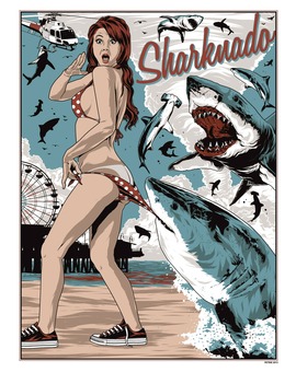 'SHARKNADO' POSTER DE ANTHONY PETRIE PARA MONDO POSTER 1/2 (ESA "OBRA MAESTRA" TRAERÁ COLA, YA LO VERÉIS)  