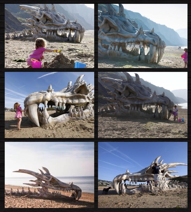 ASÍ SE PROMOCIONA 'JUEGO DE TRONOS' EN INGLATERRA (PLAYA DARMOUTH, DORSET)  