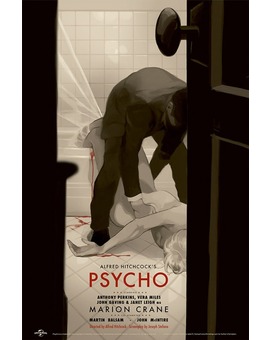 'PSYCHO' POSTER DE TOMER HANUKA PARA MONDO POSTER EN CONMEMORACIÓN DEL CUMPLEAÑOS DE A.HITCHCOCK (13 DE AGOSTO)