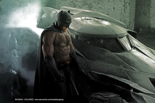La ya famosa foto de BATMAN/AFFLECK coloreada por Joshua Adams.