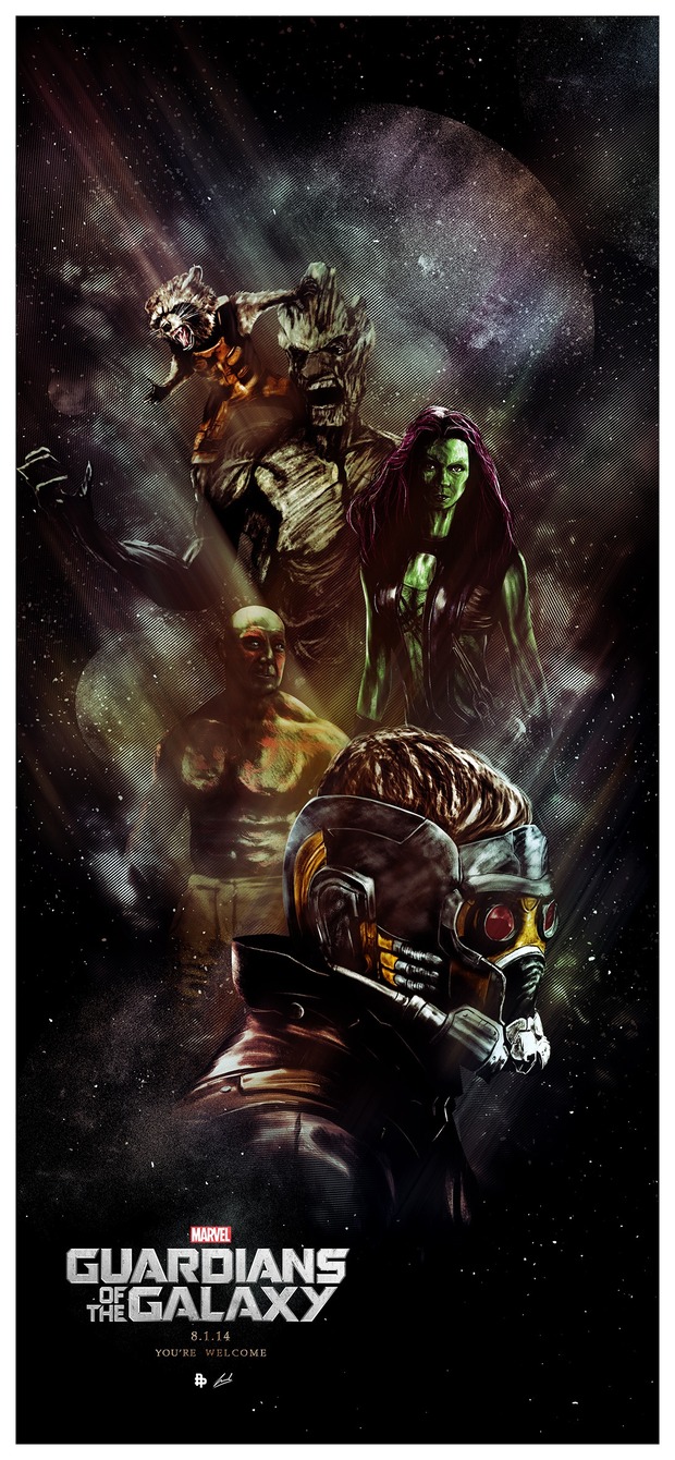 'GUARDIANES DE LA GALAXIA' Póster de LUKE BUTLAND
