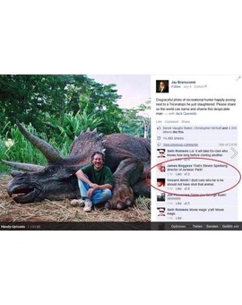  ¡Genio!:  - Es Spielberg: dtor de Jurassic Park.  - Me da igual quién sea. No debería haber matado a ese animal.