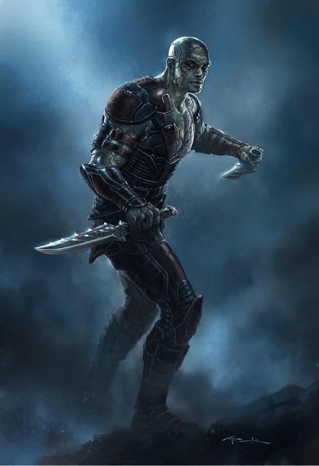 El concept art de JASON MOMOA como DRAX en GUARDIANES DE LA GALAXIA de ANDY PARK