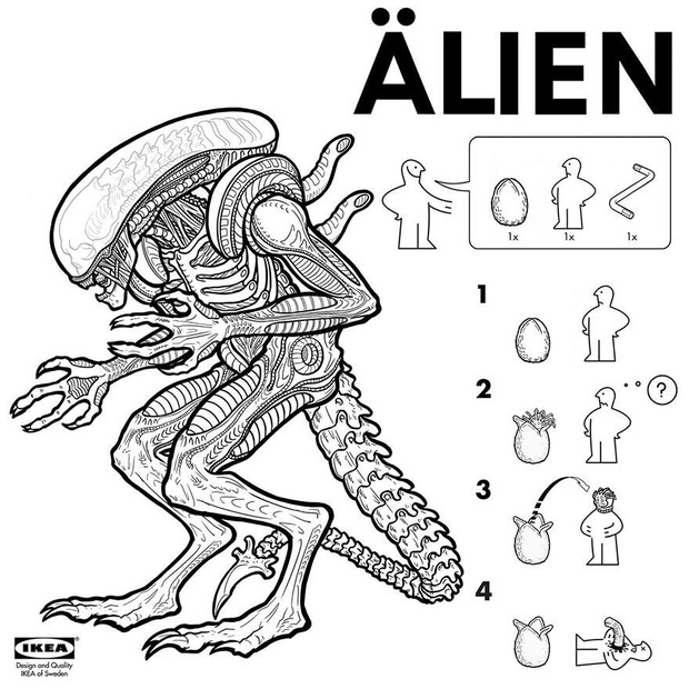 Instrucciones para montar tu propio ÄLIEN de IKEA