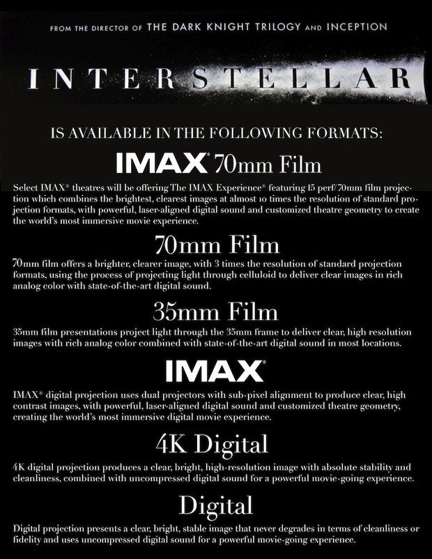 INTERSTELLAR en mil formatos.