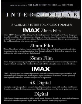 INTERSTELLAR en mil formatos.