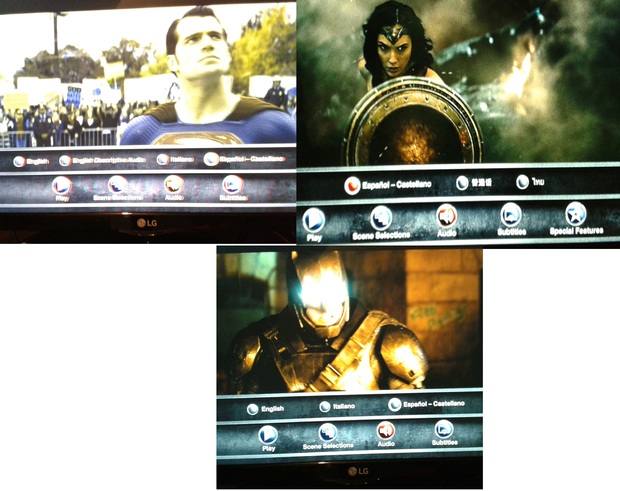 Menus de Batman v Superman 3d Utimate ed. Italiana