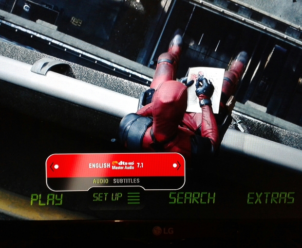 Menu del Bluray incluido en Deadpool 4kUltraHD ed. italiana 