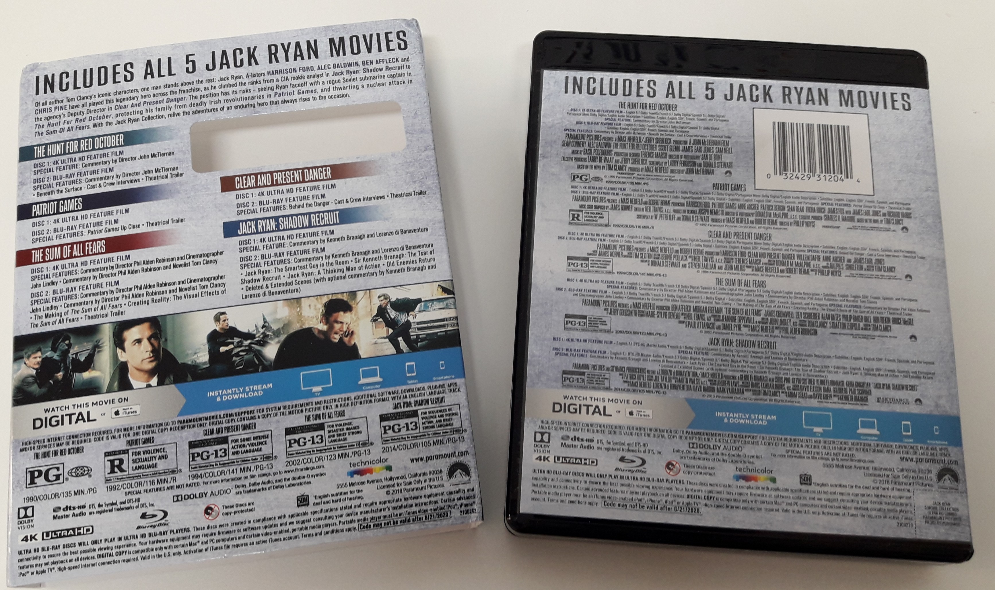 JACK RYAN 5-FILM COLLECTION 4K ULTRA HD + BLU-RAY + DIGITAL