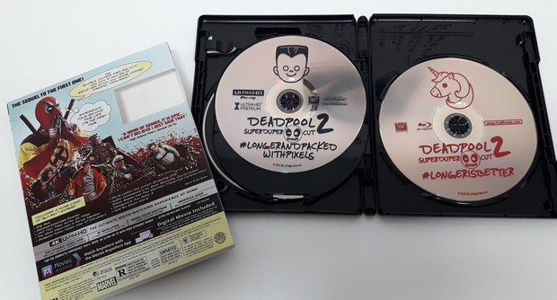 Deadpool 2 UHD: serigrafia de los discos 2