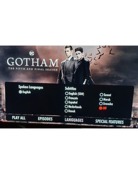 Gotham temporada final ed.USA: audio y subs