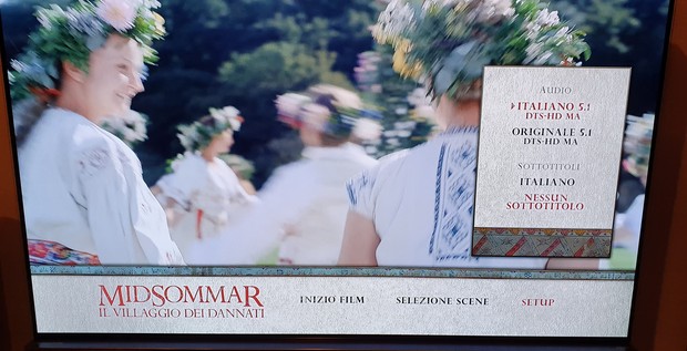 Midsommar UHD edicion Italia Menu audio y subs