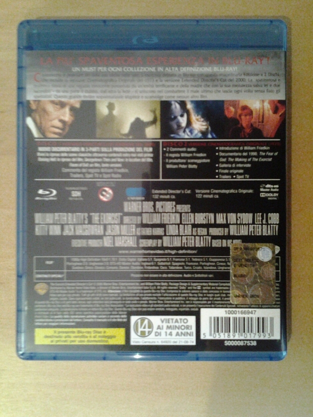 the exorcist italian edition 2 blurays back