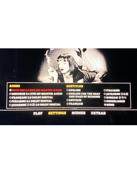 Menu del steelbook americano