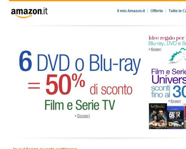 Oferta del 50% al comprar 6 blu rays en Amazon.it