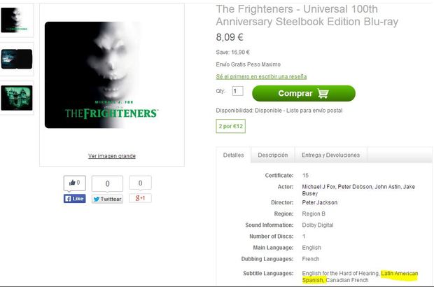  The Frighteners steelbook de zavvi alguien sabria decirme si tiene castellano