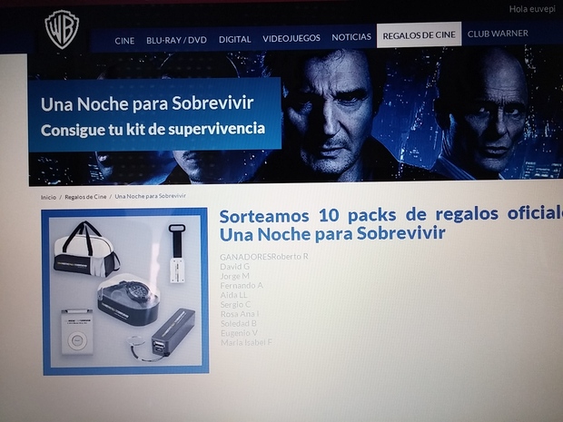 Vaya suerte ! La primera vez que me toca algo en el Club Warner.