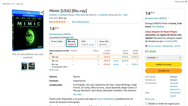 Mimic edición USA duda