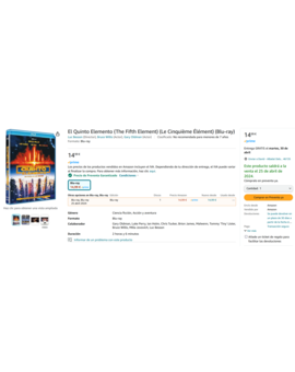 El Quinto Elemento Bluray ¿Por qué no aparece en Mubis esta edición?