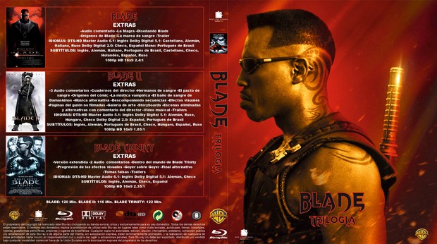 Caratula custom de la trilogía Blade en BD