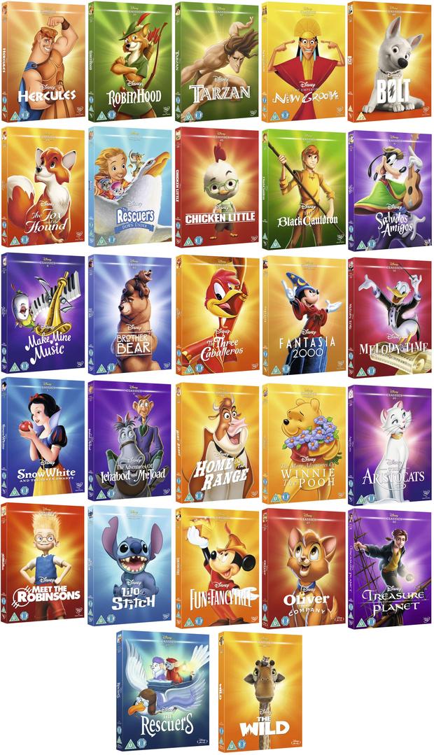 El resto de titulos para la colección clasicos Disney.