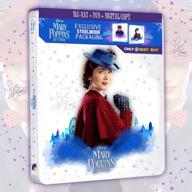 Diseño final del steelbook de "El regreso de Mary Poppins".