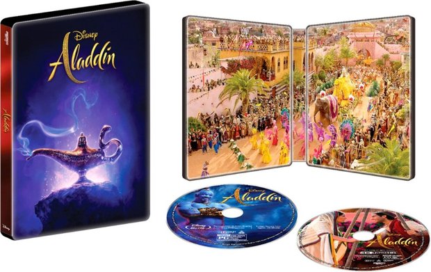 Diseño del steelbook de Aladdin.