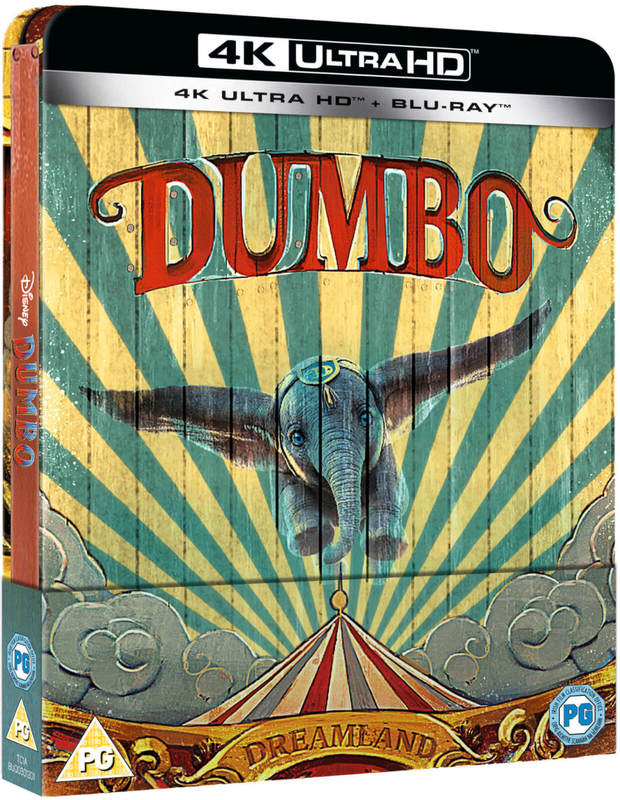 Diseño oficial del steelbook de Dumbo.