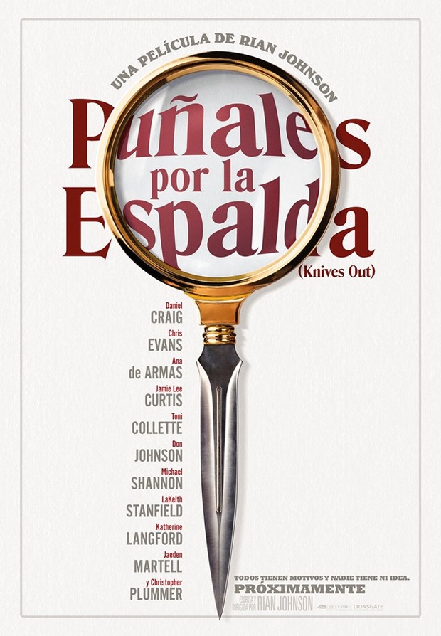 Poster de Puñales por la espalda, la nueva pelicula de Ryan Johnson. Estreno 29 de Noviembre.