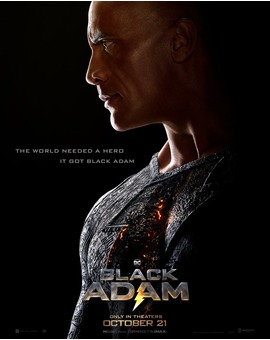 Poster de Black Adam y mañana trailer.