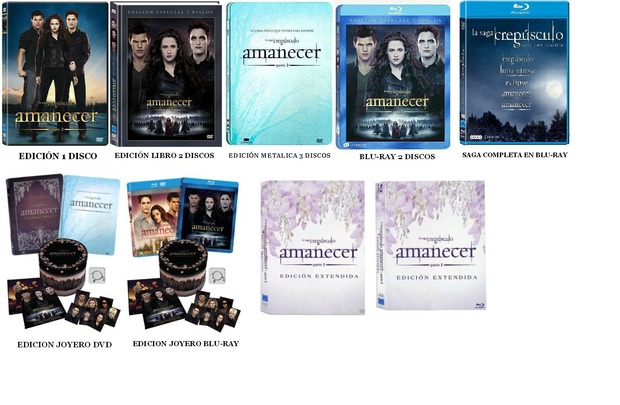 Todas las ediciones que se pondran a la venta de amanecer parte 2