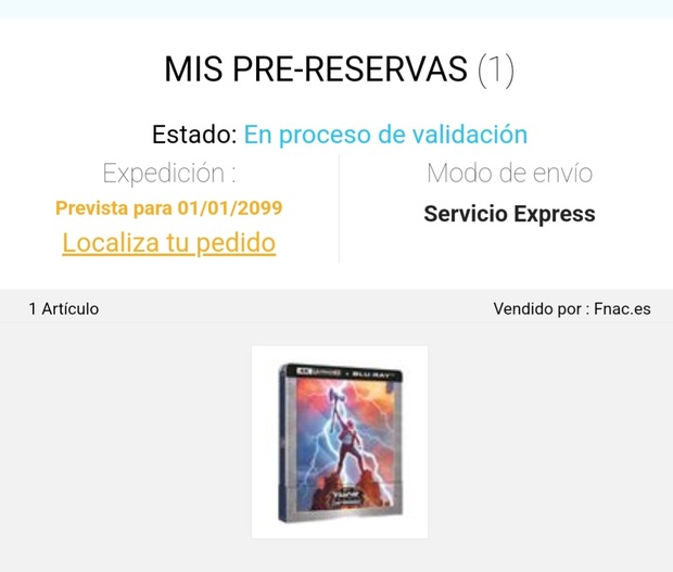 Reserva Thor FNAC