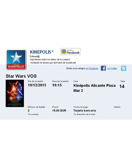 ¡Otro más que prefiere prevenir que curar! Entradas "Star Wars: The Force Awakens" en VOSE. :)