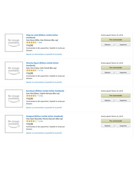 Nuevos steelbooks de FOX en amazon Francia